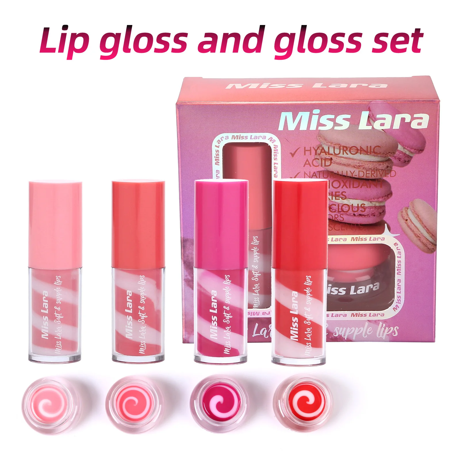 مجموعة ملمع شفاه حلزوني بلونين، مرطبة ومرطبة تدوم طويلاً لتعديل لون البشرة والإصلاح بشكل طبيعي