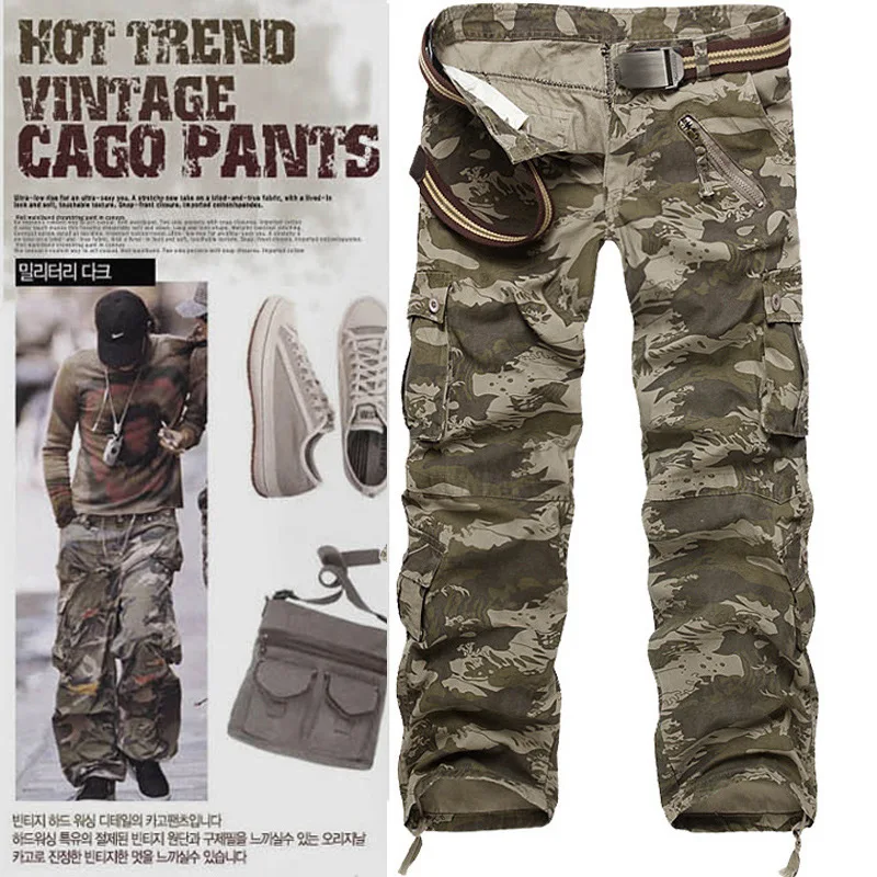 Men's Outdoor Large Size Casual Multi-color Men's Tooling Trousers Large Size Thickened