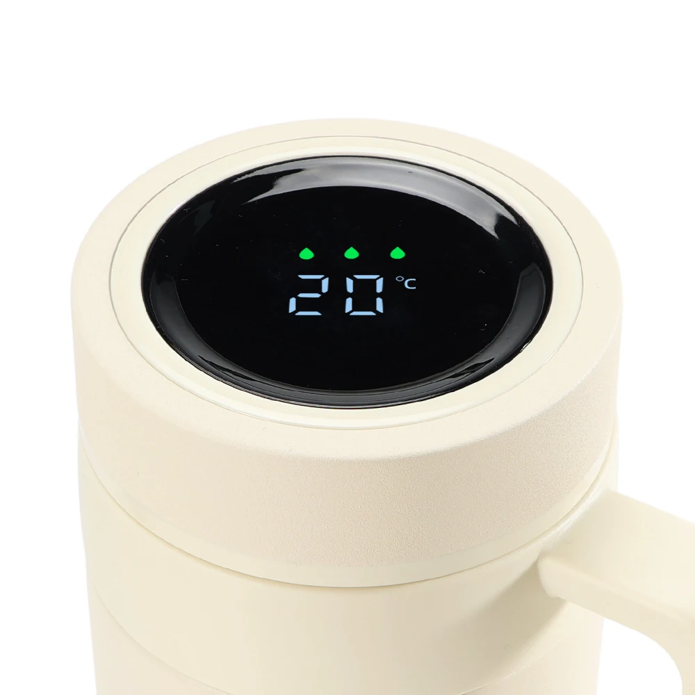 480ml New LED Temperature Display Tumbler With Handle Stainless Steel Office Insulation