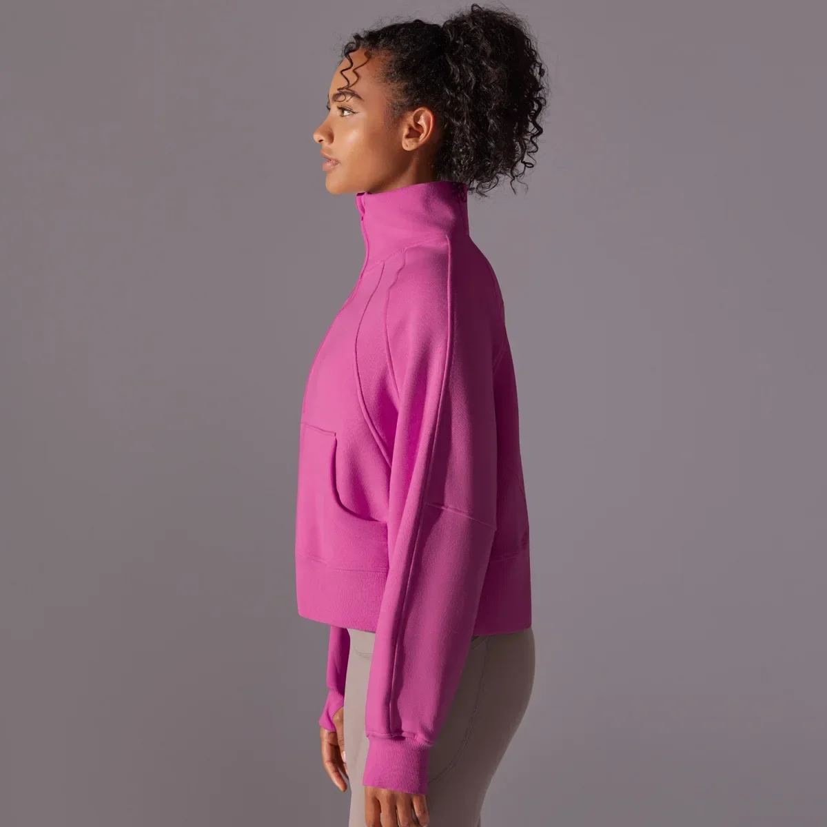 New solid color autumn and winter sweater loose velvet warm yoga casual jacket outdoor sports loose long-sleeved top