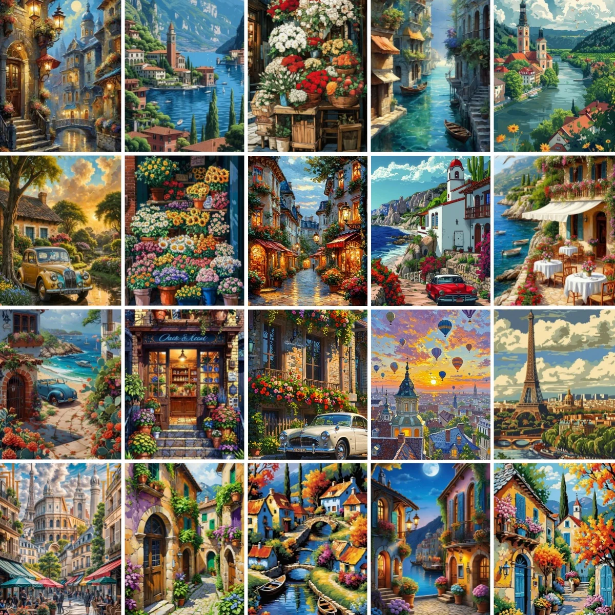 

Пейзаж DIY цифровая картина маслом красочная ручная роспись украшение дома стены простой подарок ручной работы