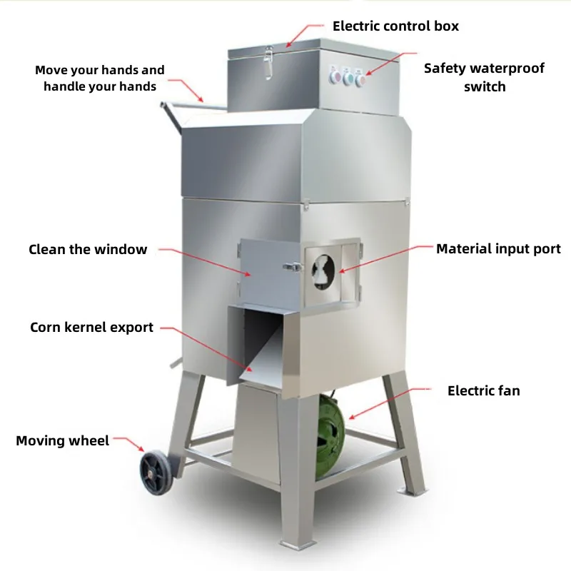 Stainless Steel Industry Fresh Sweet Corn Thresher Corn Seed Peeler High Quality Cooked Fresh Corn Threshing Machine