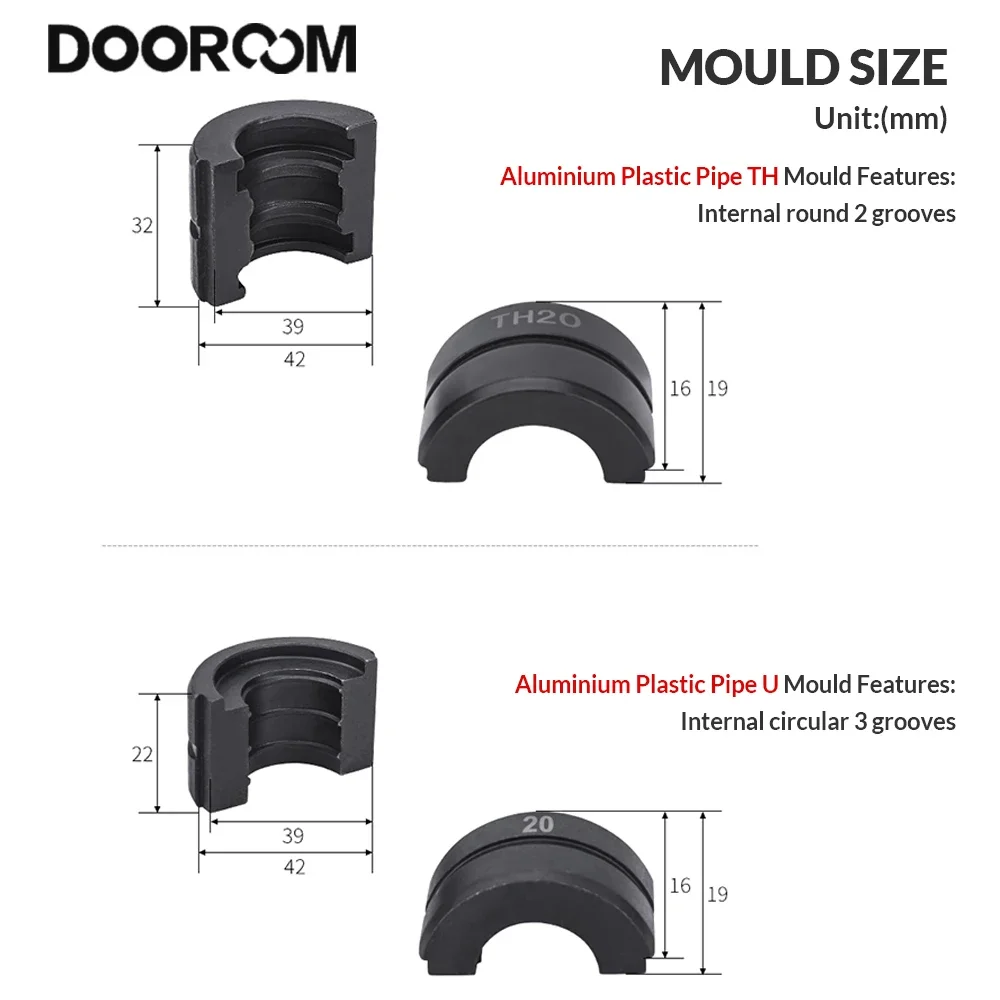 Imagem -03 - Alicatadores da Imprensa do Tubo de Dooroom Customizáveis Morrem Cabeças u th tipo 16 20 25 32 os