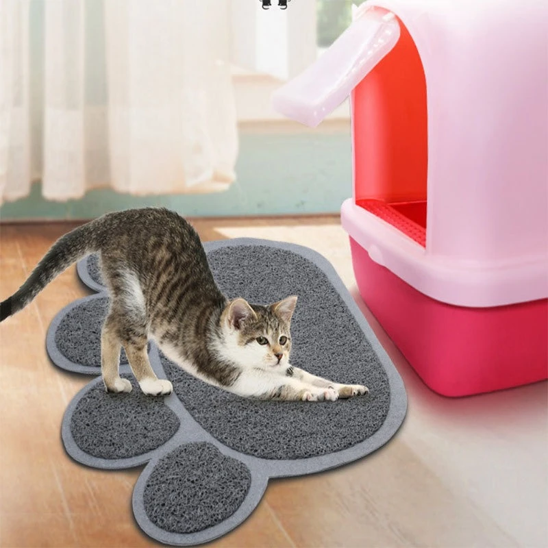 1pc Pet litter pad PVC paw print cat paw pad plastic cat toilet pad