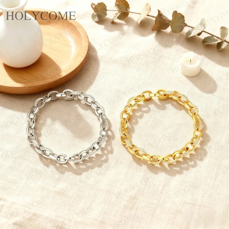 925 Sterling Silver Custom Bracelet Moissanite Diamond Round D Color Sparkling Jewelry Ideal Gift for Women&Fashion Accessory