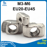 1-10pcs Type 20 30 40 45 M3 M4 M5 M6 M8 T-Nut Carbon Steel Zinc Plated T-Slot Nuts for Aluminum Profiles European Standard