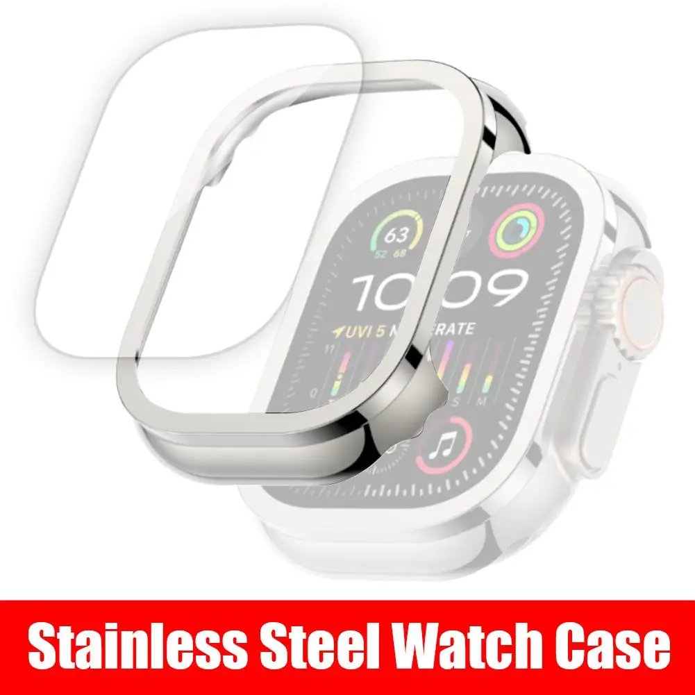 Metal Cover For The Apple Ultra3 Screen 49mm Stainless Steel Watch Case Anti-collision Protector Frame Cover For Apple Ultr R6U5