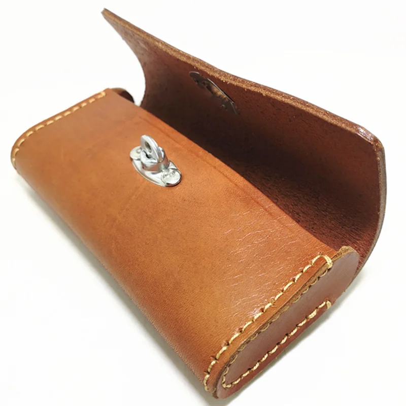 P4 Bicycle Bags100% Pure Leather Retro Bike Hang Bag Handmade Pure Cowhide Saddle Bag Handlebar Bag Bike Equipment Brown16*3*8cm