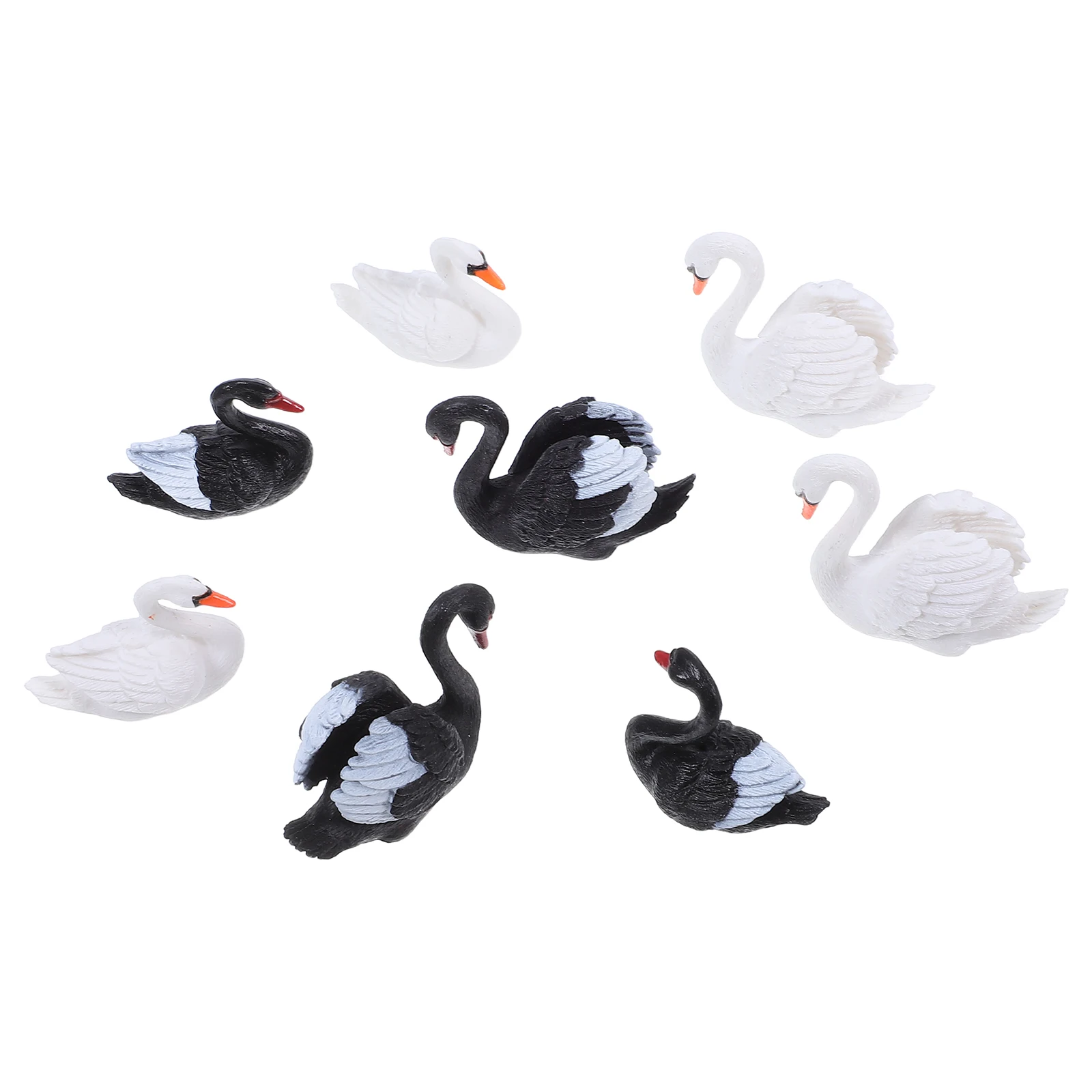 

8pcs Black White Figurines Durable Plastic Multifunctional Decorative Animal Ornament for Home Wedding DIY