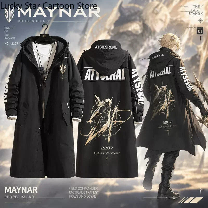 Game Arknights Młynar Cosplay Long Trench Coat Jacket Fashion Casual Cool Unisex Windbreaker Clothing Halloween Gift Role Play