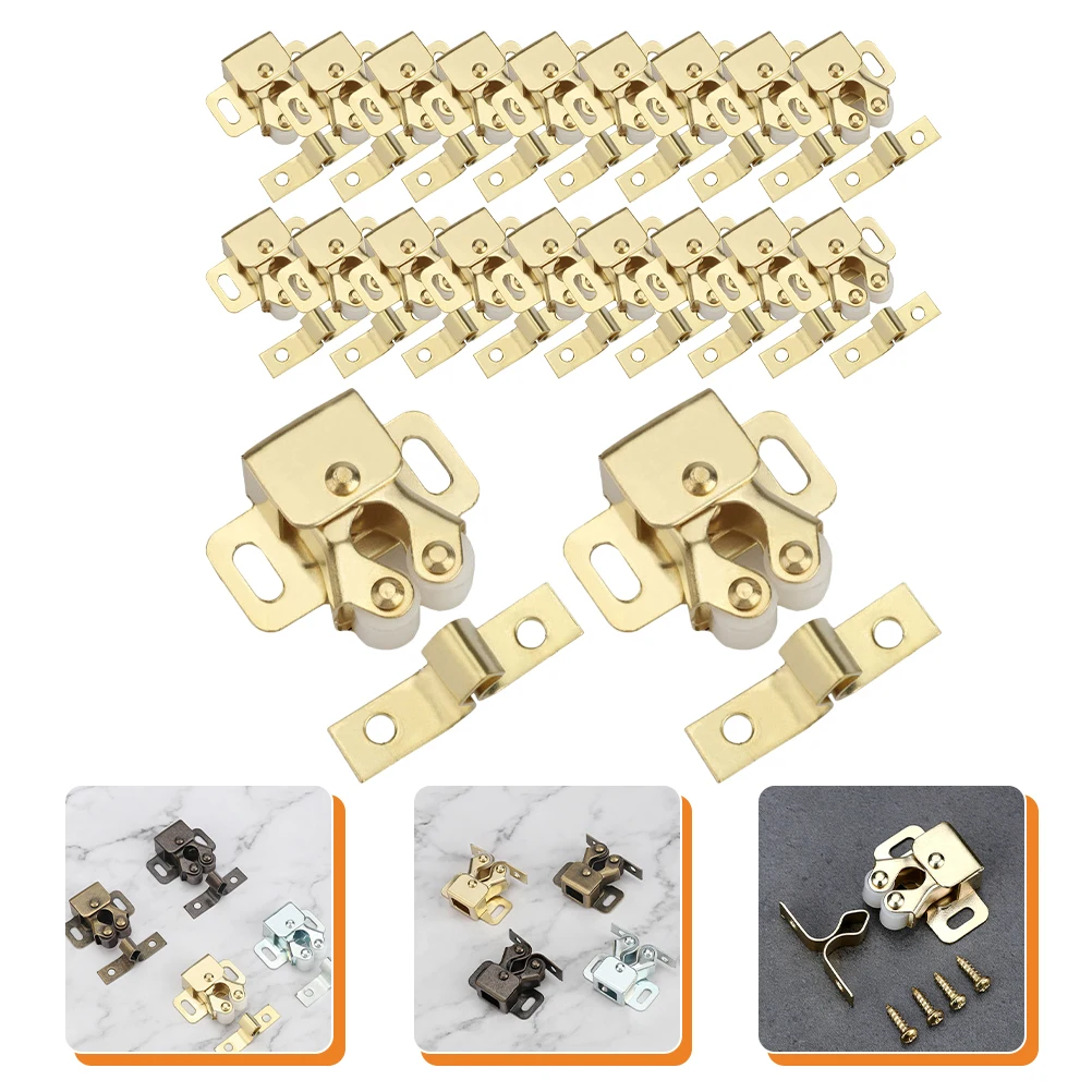 

20 Pcs Door Clip Spring Cold Rolled Steel Home Double Roller Catch Latch