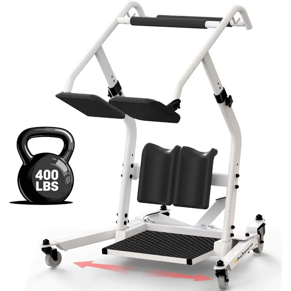 

Adjustable Height Sit-to-Stand Transfer Chair for Elderly and Disabled, Supports up to 400 lbs, Black