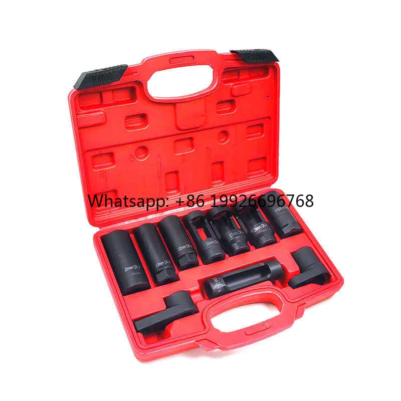 

10pcs O2 Sensor Socket Wrench Set,3/8" & 1/2" Drive,Includes Thread Chasers&Offset Sockets for Mechanic Tools Auto Repair Tool