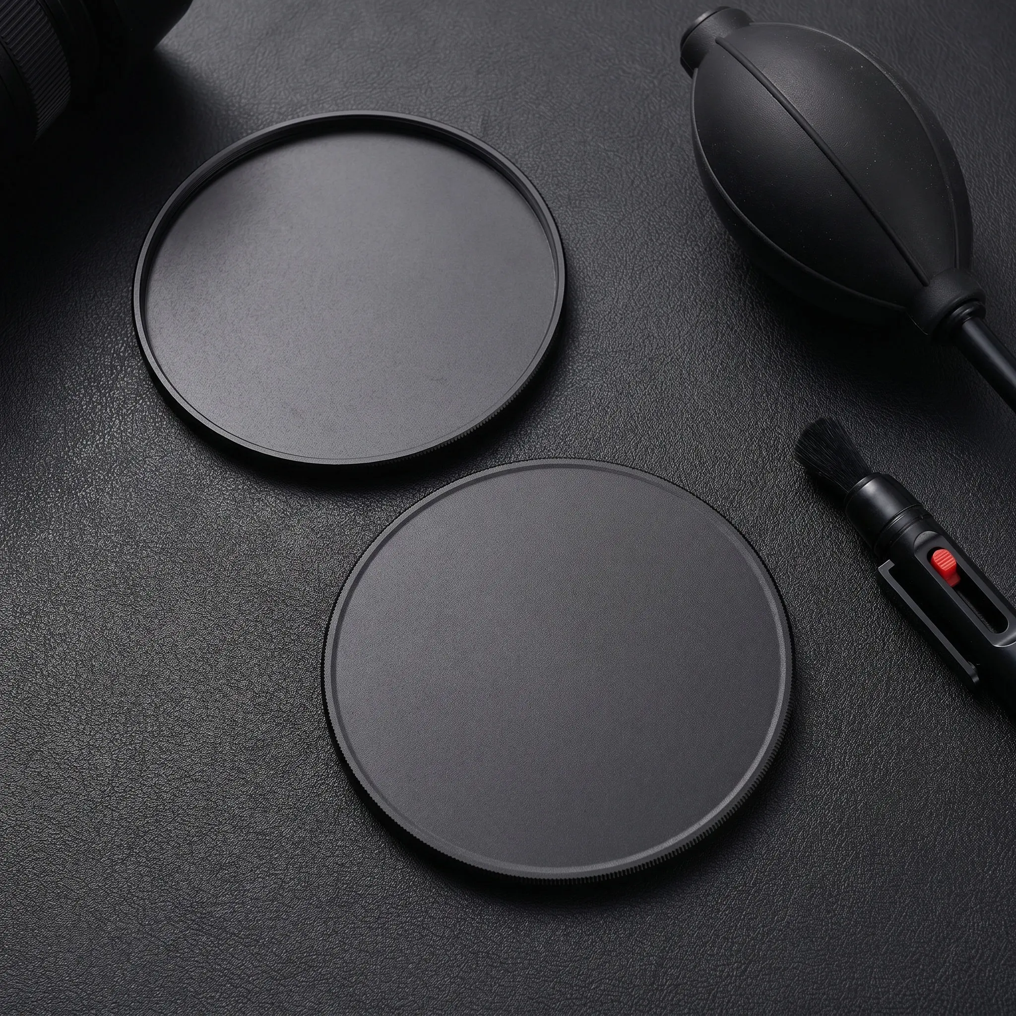 1Pair Camera Filter Storage Organizer 82Mm Lens Filter Travel Cap Transparent Cover Dustproof Protective Portable Case