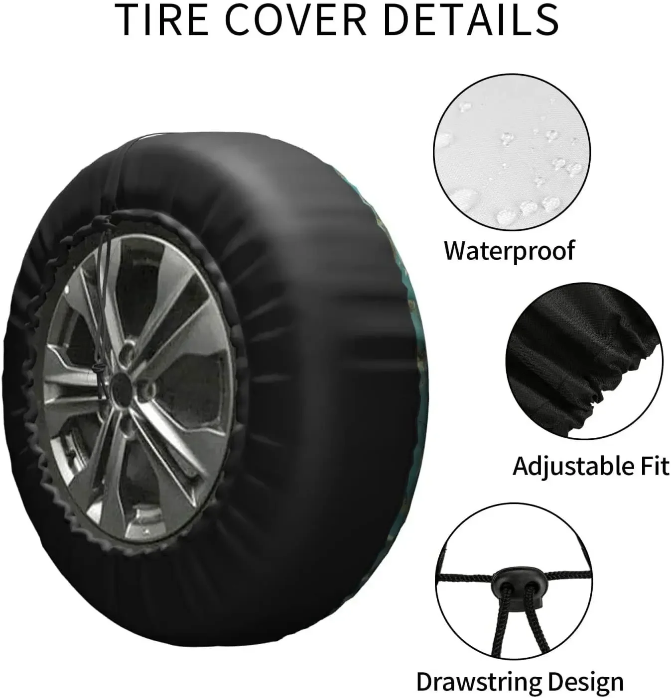 Juste de Protection de Roue Imperméable pour Voiture, Camionnette, SUV, Remorque, avec Imprimé de Fleur d'Amandier