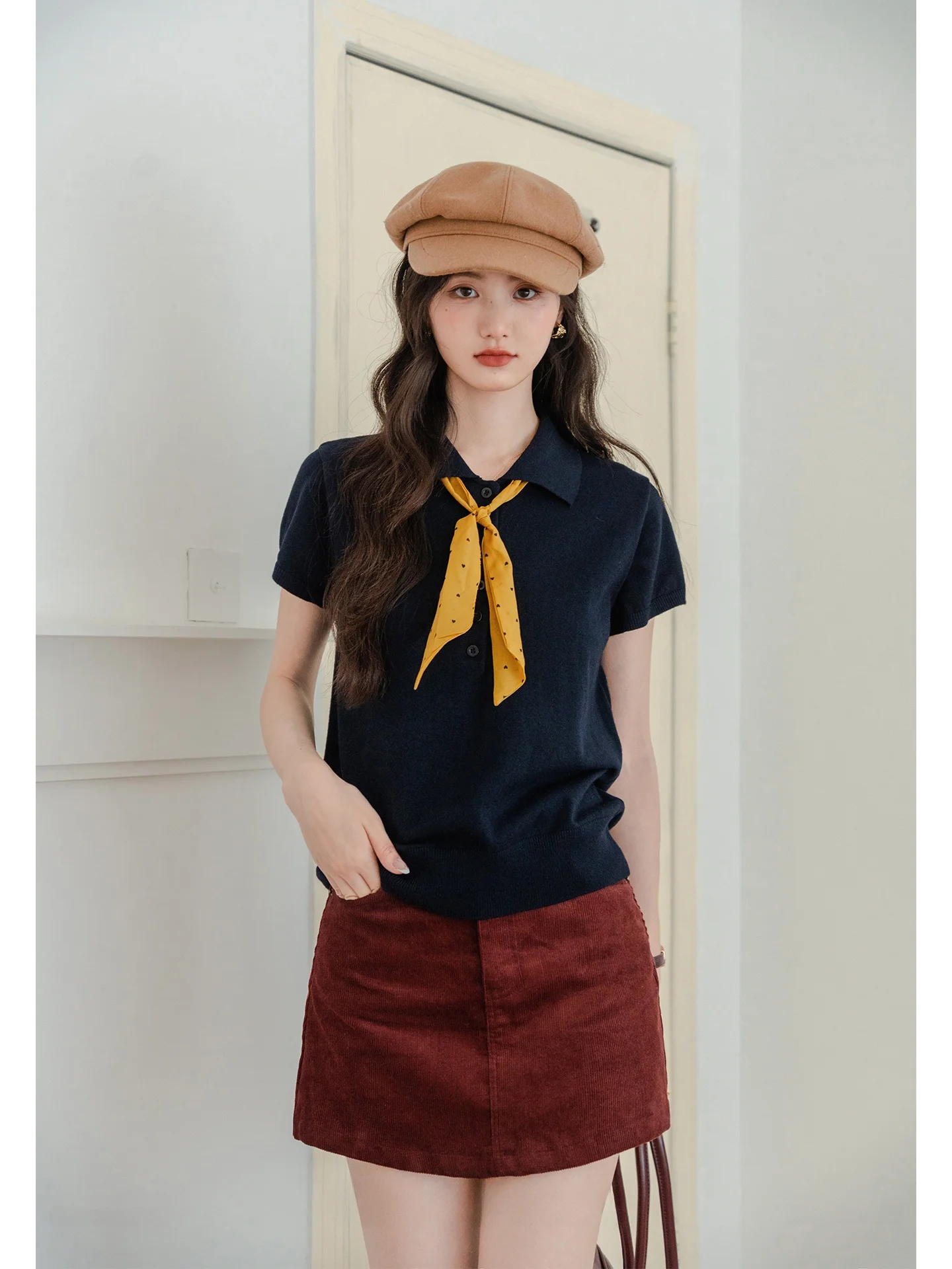 

Soft Wool Blend Ne ort Sve Knitted Top for Women Retro Sle Commute Friendly Slim Fit Casual Pure Color irt