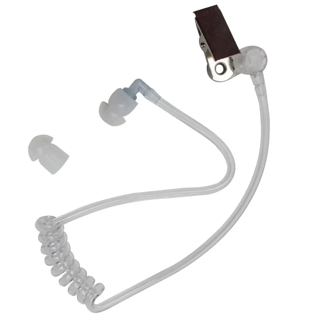 Bouchons d'oreille de remplacement avec clip en métal, bobine transparente, tube d'air acoustique, talkie-walking radio bidirectionnelle, casque d'écouteur perforé