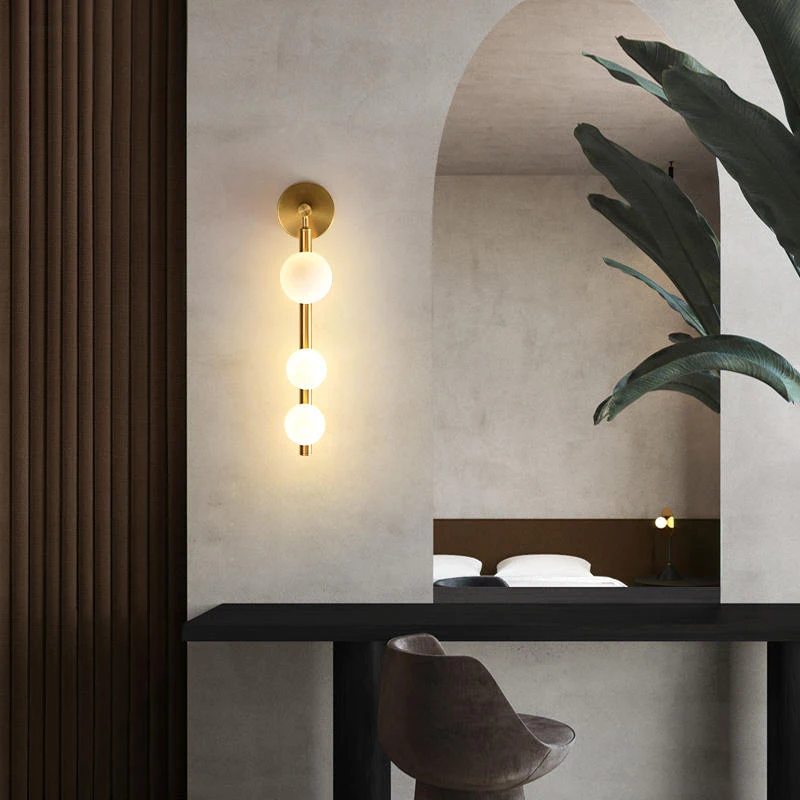 

Nordic Wall Light Gold Black Glass Ball Wall Lamp 3-Lights G9 LED Bulb Bedroom Bathroom Hallway Indoor Decorative Light Fixture