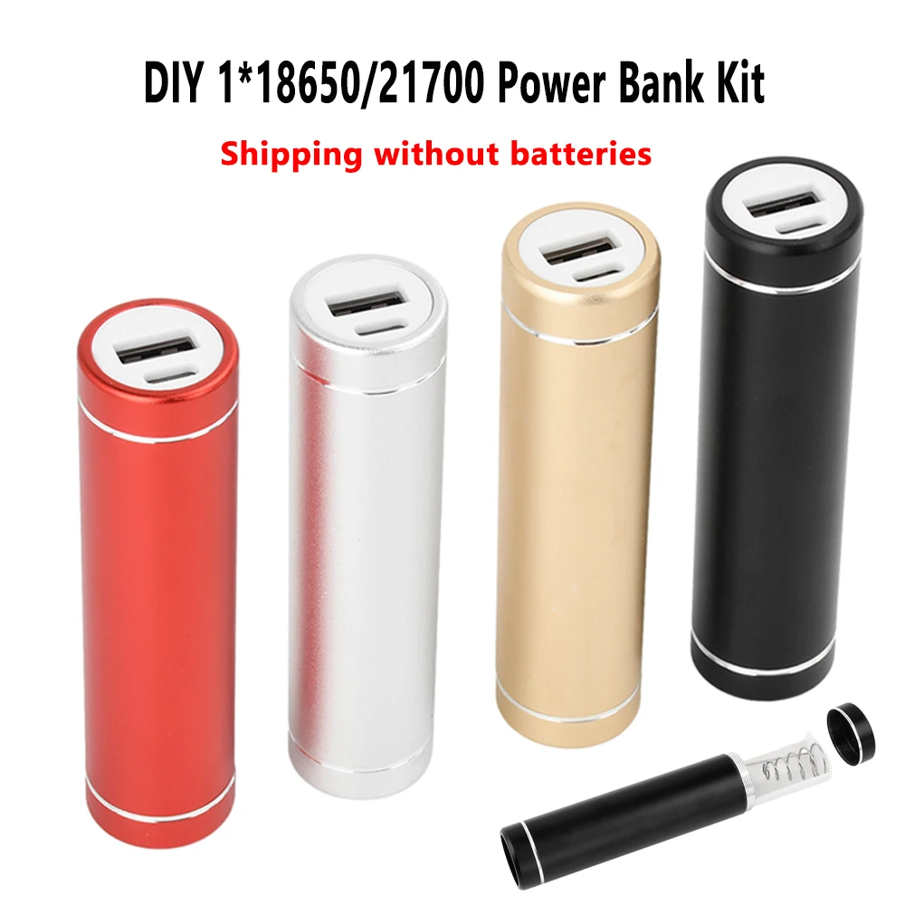 DIY Free Welding 1X 18650/21700 Battery Aluminum Power Bank Kit 5V 2A Type C Fast Charging Battery Storage Case Box