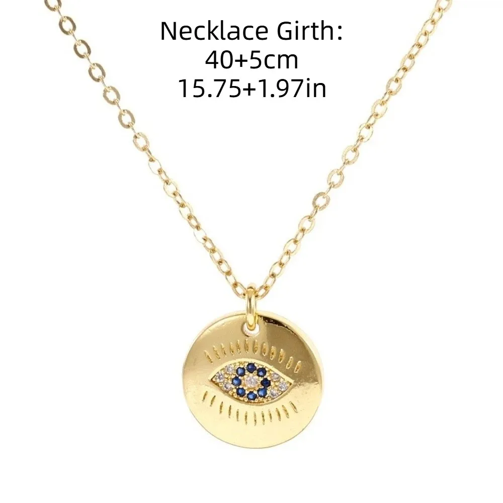 Copper Gold Plated Devil's Eye Necklace Rhinestone Vintage Demon Eye Necklace Gothic Delicate Turkish Eye Neck Chain view 6