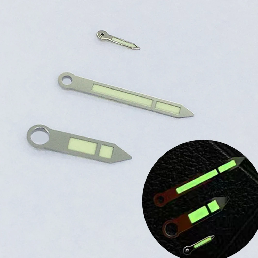 

Watch Hands Green Luminous Hands Watch Accessories Silver Edge Pointers for ETA6497/ETA6498/ST3600 Movement Three Needles
