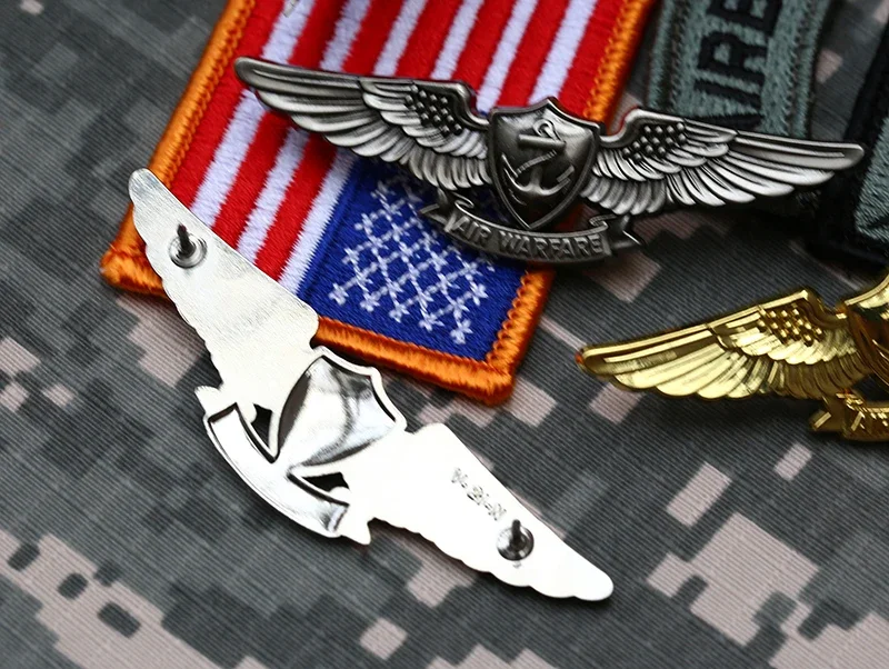 WW2 US NAVY AIR WARFARE PILOT CORPS AVIATOR WINGS PIN METAL BADGE Reenactment Military  INSIGNIA