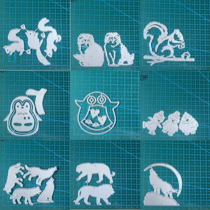 Animal Wolf Penguin squirrel metal cutting dies Scrapbooking paper craft knife mould blade punch template Embossing stencils