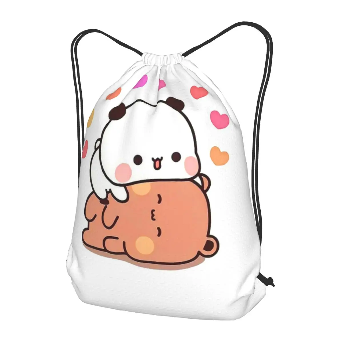Peach And Goma Bubu Dudu Balloon Backpacks Casual Drawstring Bags Sports Bag Book Bags for Travel Students