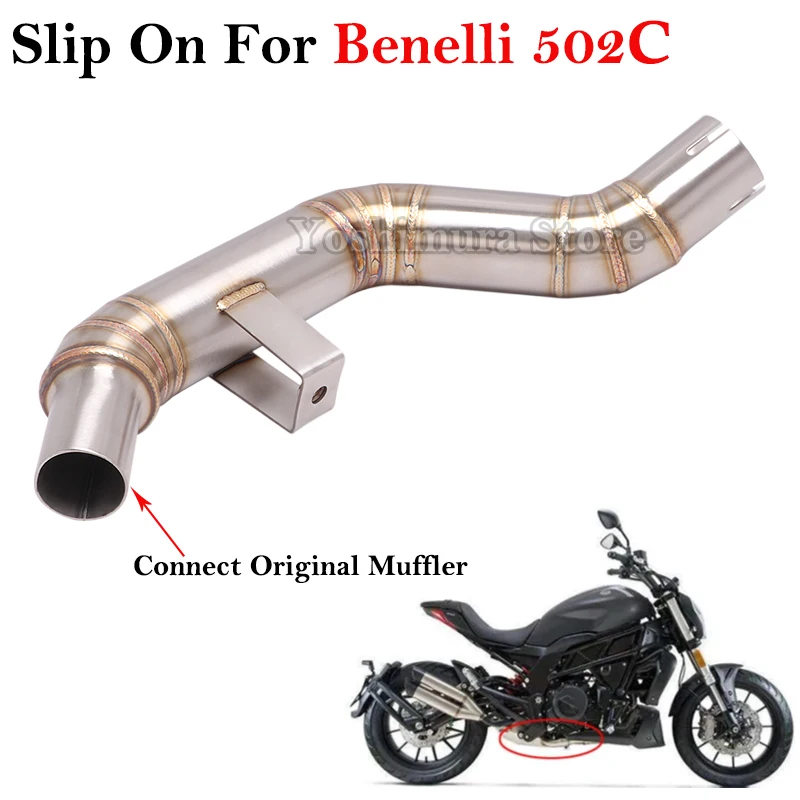 

Slip On For Benelli 502c 502C Motorcycle Exhaust Escape Stainless Steel Middle Link Pipe Connect Original Muffler