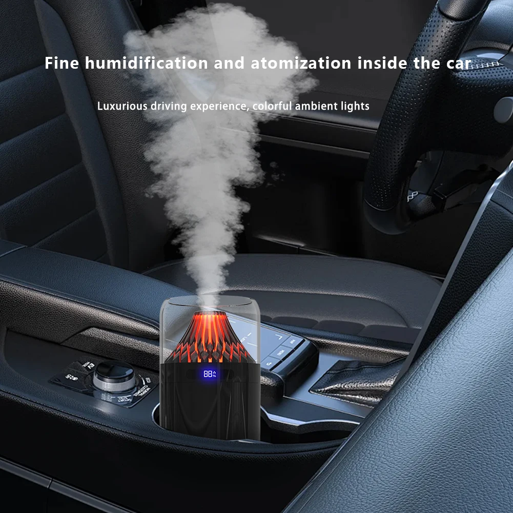 Volcano Air Humidifier with Colorful Night Light Aroma Essential Oil Diffuser Volcano Essential Oil Diffuser for Car Home Office