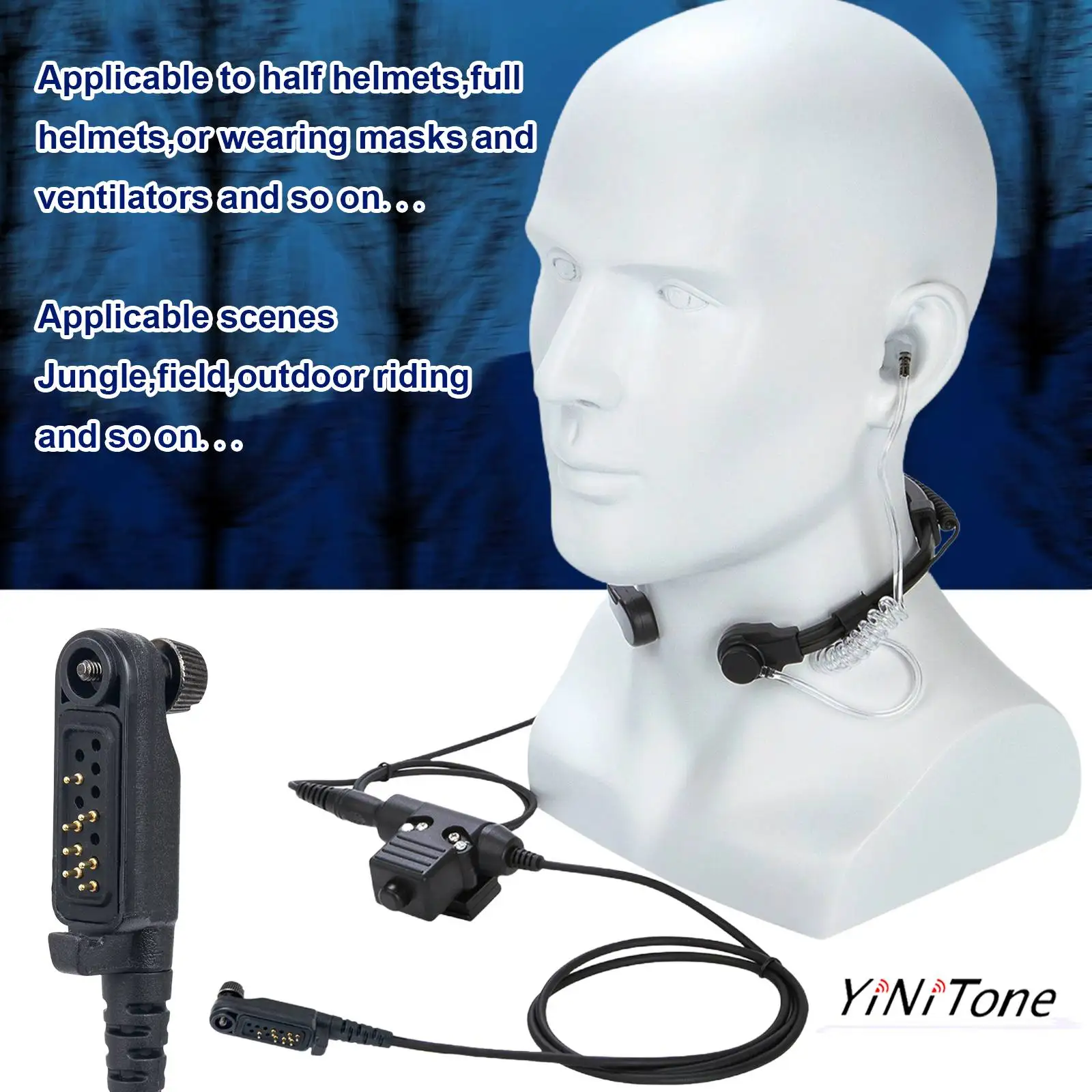 Throat controlled noise reduction headset with U94 PTT For Hytera HYT PD680 PD602G walkie talkie Neck Throat Mic Headphone Set