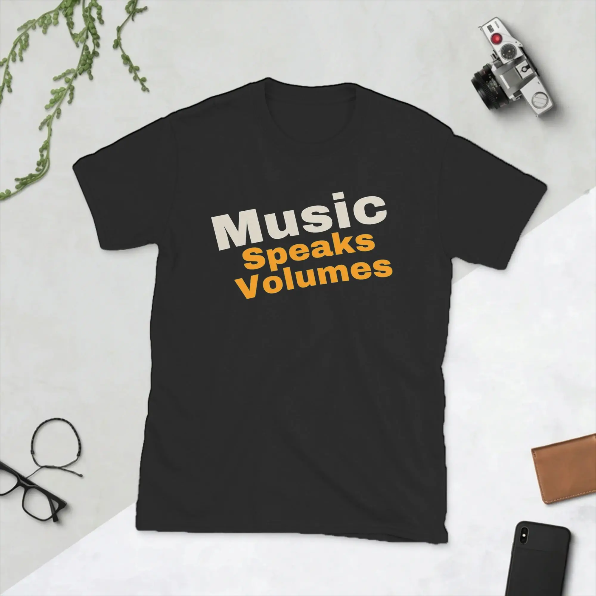 Music Speaks Volumes T Shirt for Men Cotton Funny T-Shirt O Neck  Tee Shirt Short Sleeve Clothing Birthday Gift