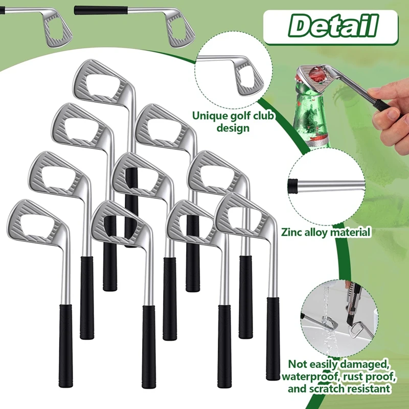 10 Pcs Golf Club Bottle Opener Novelty Beer Gift Golf Decoration Beer Opener For Golfer Golf Lover Beer Enthusiast