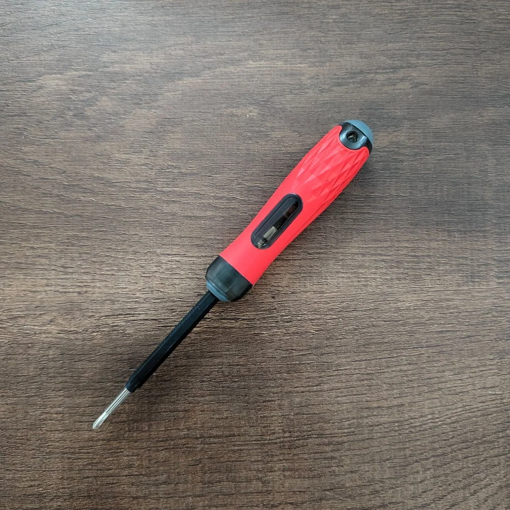 Electrical Safety Tool Combining Voltage Tester and Screwdriver Functions with LED Light for 250V Detection and Hex Fit