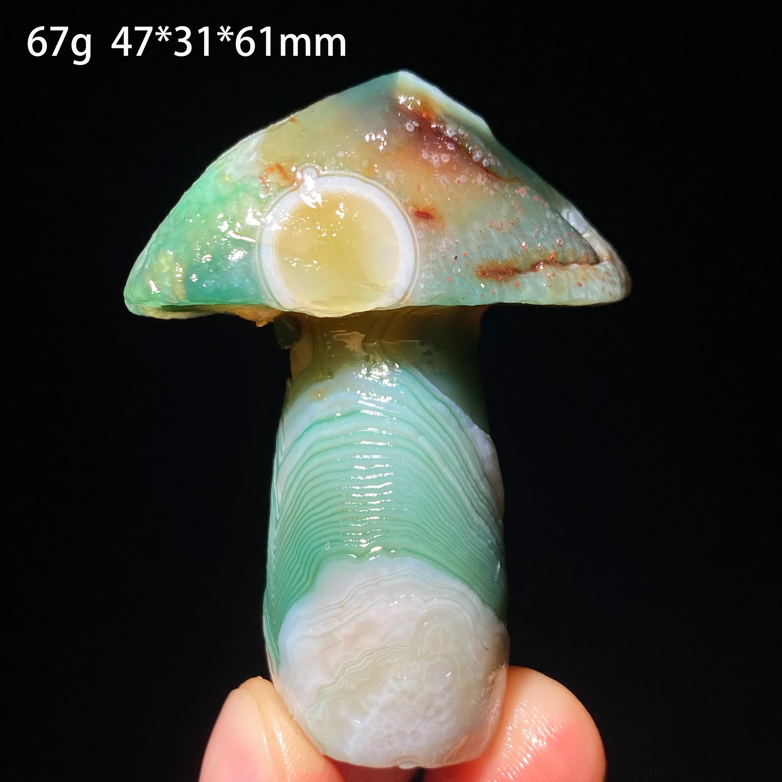 Pure Natural Gobi Agate Mushroom Column Alxa Eye Crystal Energy Healing Decorative Collectible Gift Decor