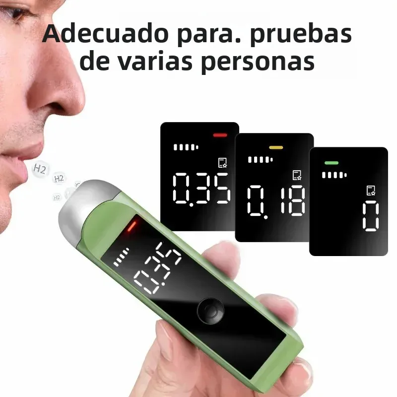 Alcoholímetro portátil, probador de alcohol de alta precisión, alcoholímetro recargable, adecuado para uso familiar, personal y de conductor.