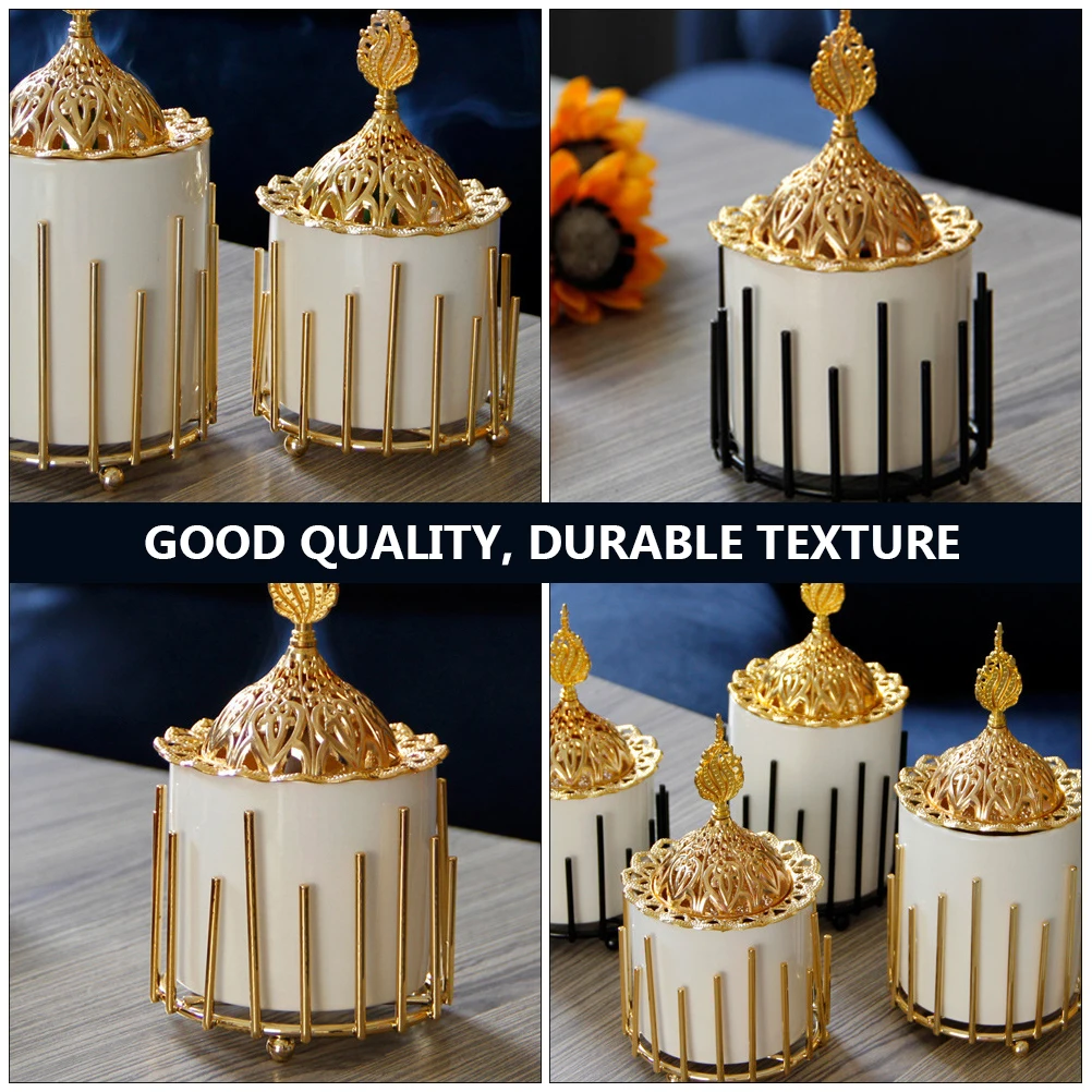 

1Pcs Ceramic Metal Incense Burner Large Size Elegant Aroma Therapy Xmas Censer Decor Christmas Party Decoration