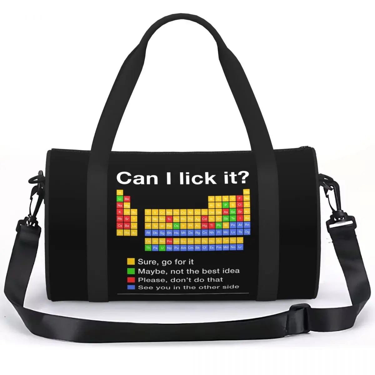 Can I Lick It Periodic Table Luggage Bag Large Capacity Duffle Tote Bag Handbags Gym Bags Fitness Bag for Boys Girls