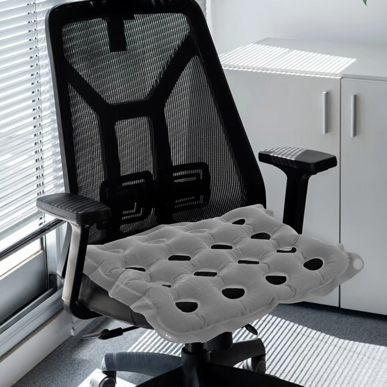 

Portable Inflatable Breathable Seat Cushion Wheelchair Cushion for Car Office Airplane Long Flights Pressure Relief