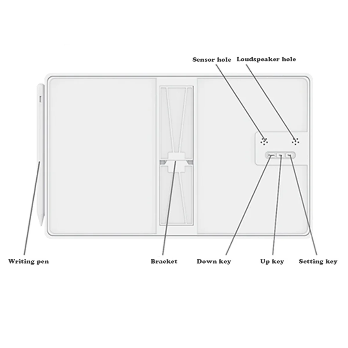 BFYLW Multi-Função Calendário Eletrônico Calendário de Mesa LCD Placa de Escrita Memo de Escritório Calendário de Ornamento de Mesa, Branco