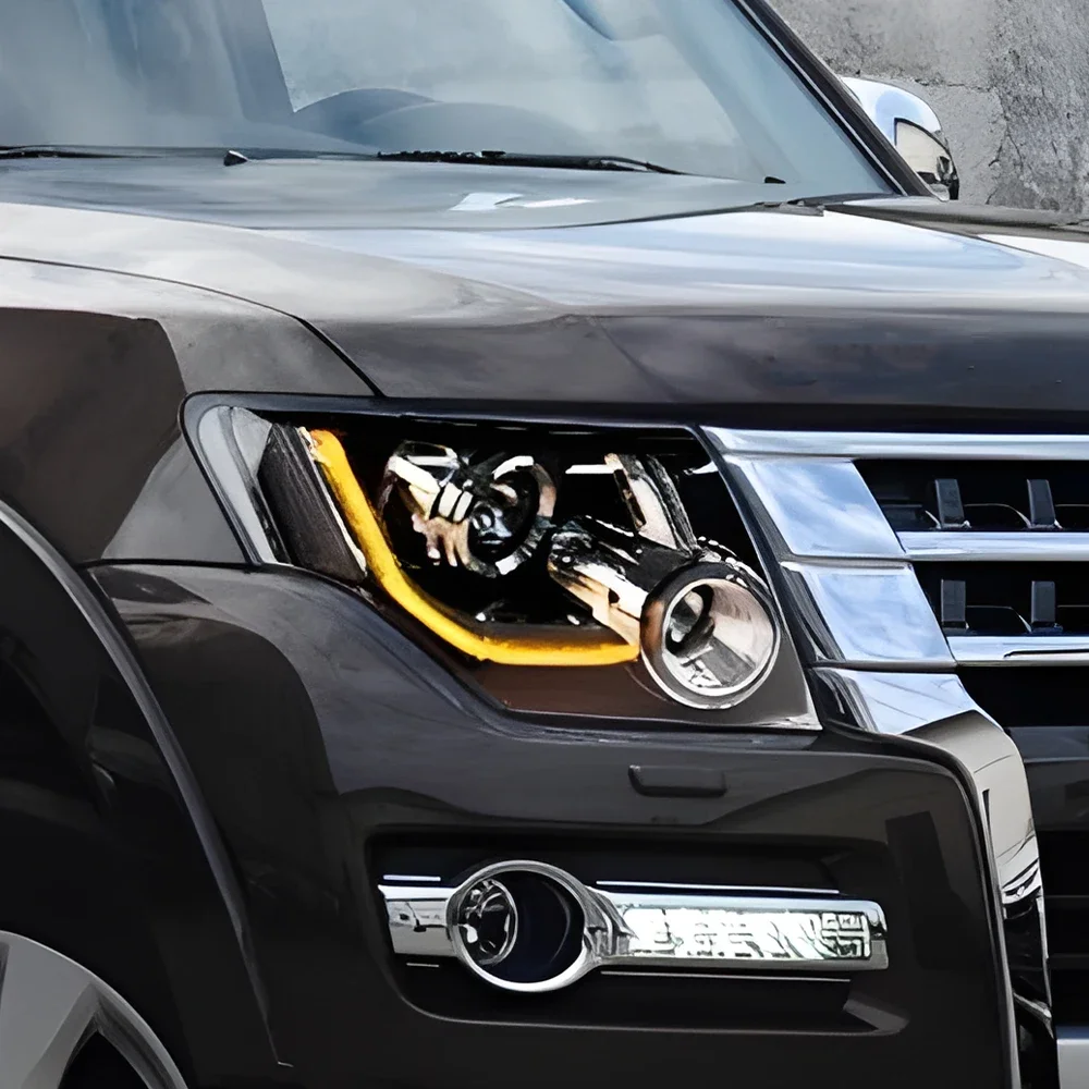 For Mitsubishi Pajero V93 V97 2009-2021 Car Front Headlight LED Assembly Upgrade Dynamic Projection Lens Accessories