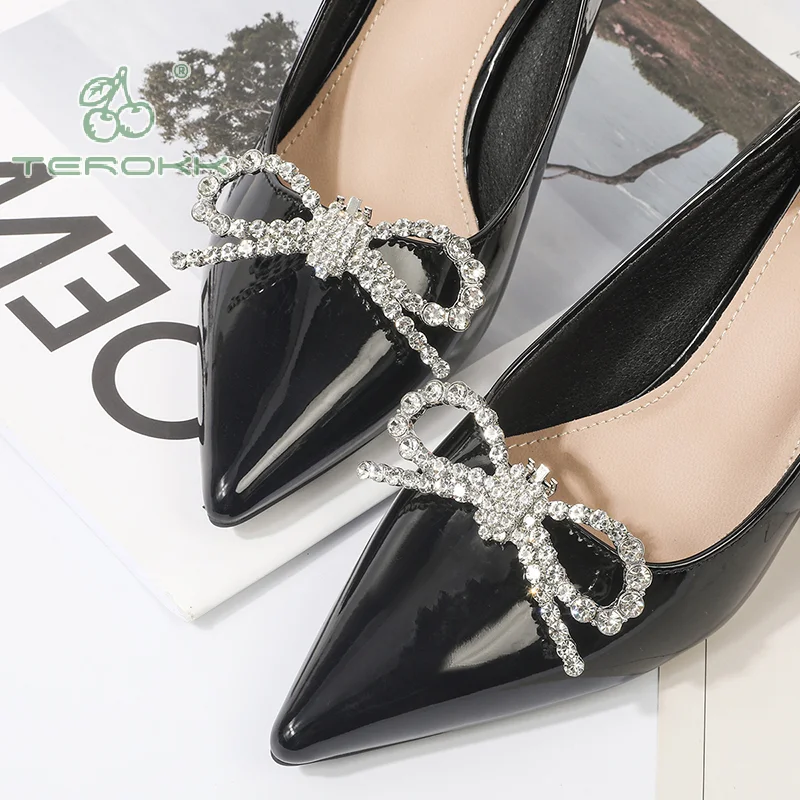 1Pcs DIY Detachable Wedding Shoes High Heel Shoe Accessories Women Shoe Floral Buckle Shoe Clip Alloy Rhinestone Versatile Upper