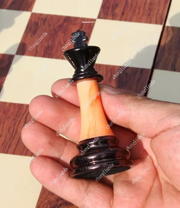Chess high-end gift box set solid wood folding  board imitation jade  pieces  vintage European ornaments