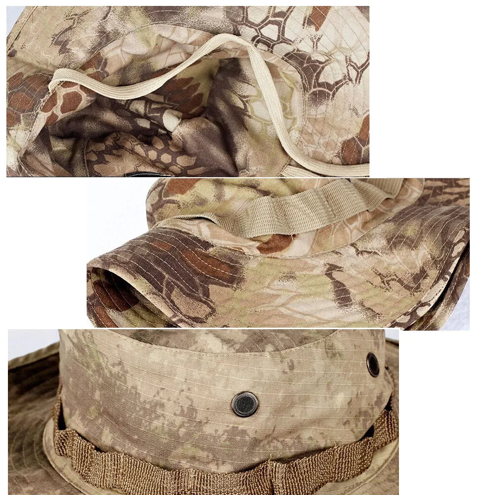 Boonie-Sombrero de camuflaje para hombre, gorra de cubo, Panamá, caza, senderismo, Aire libre, Verano