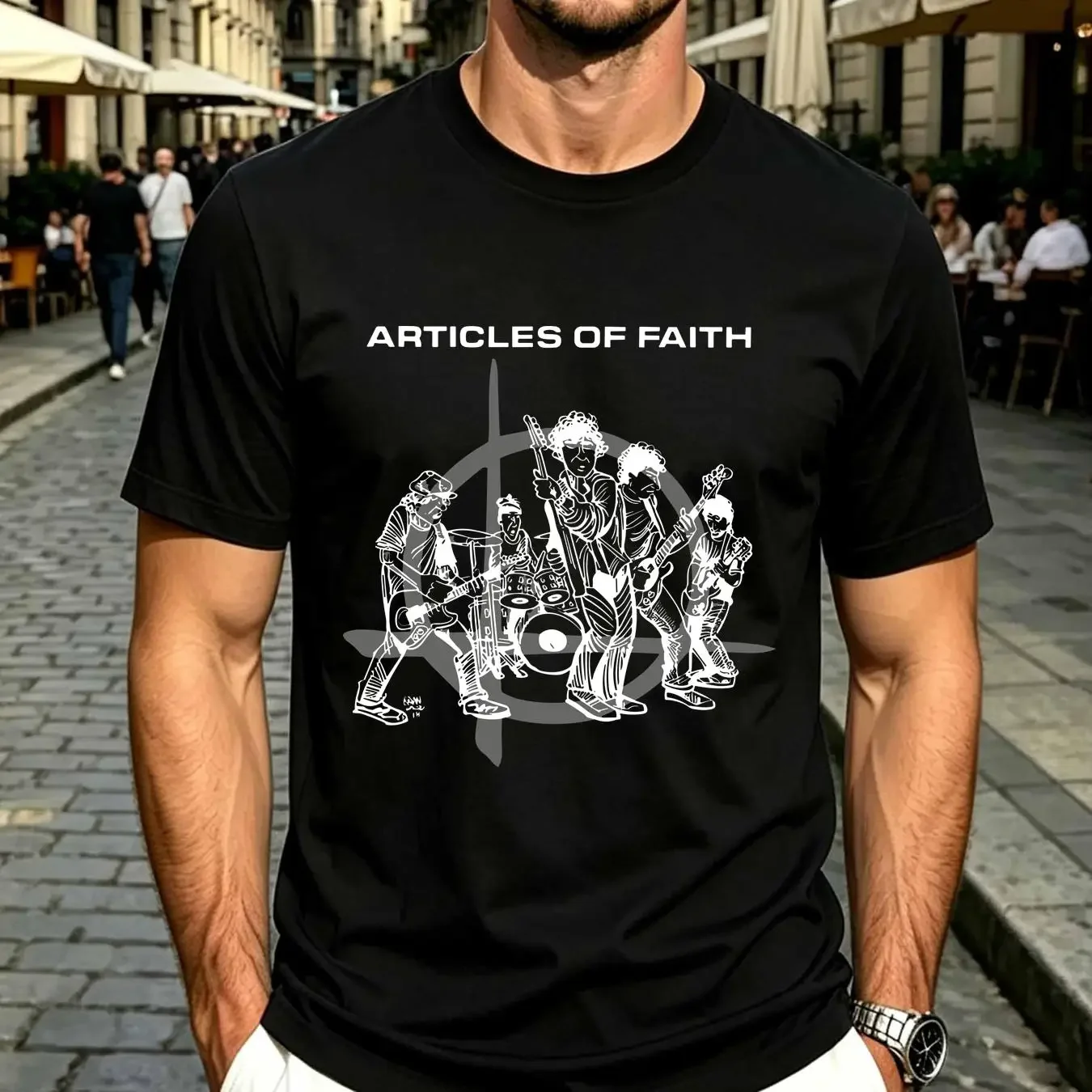 washed T Shirt Articles Of Faith hardcore punk band gift for rock fan unisex TE5783 vintage Washed Unisex Stretched