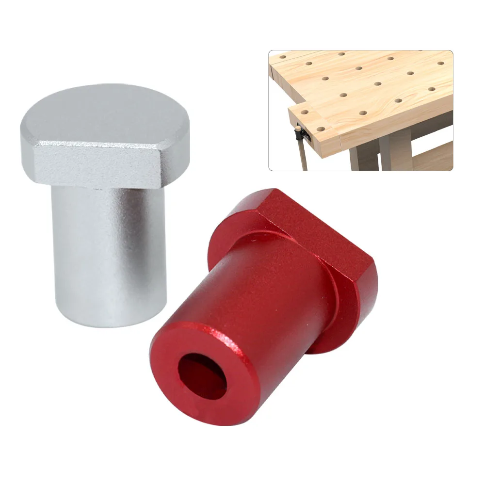Aluminum Alloy Workbench Peg Brake Stops Bench Clamp 19/20mm Dog Woodworking Table Limit Block Workbench Workshop Tenon Stopper