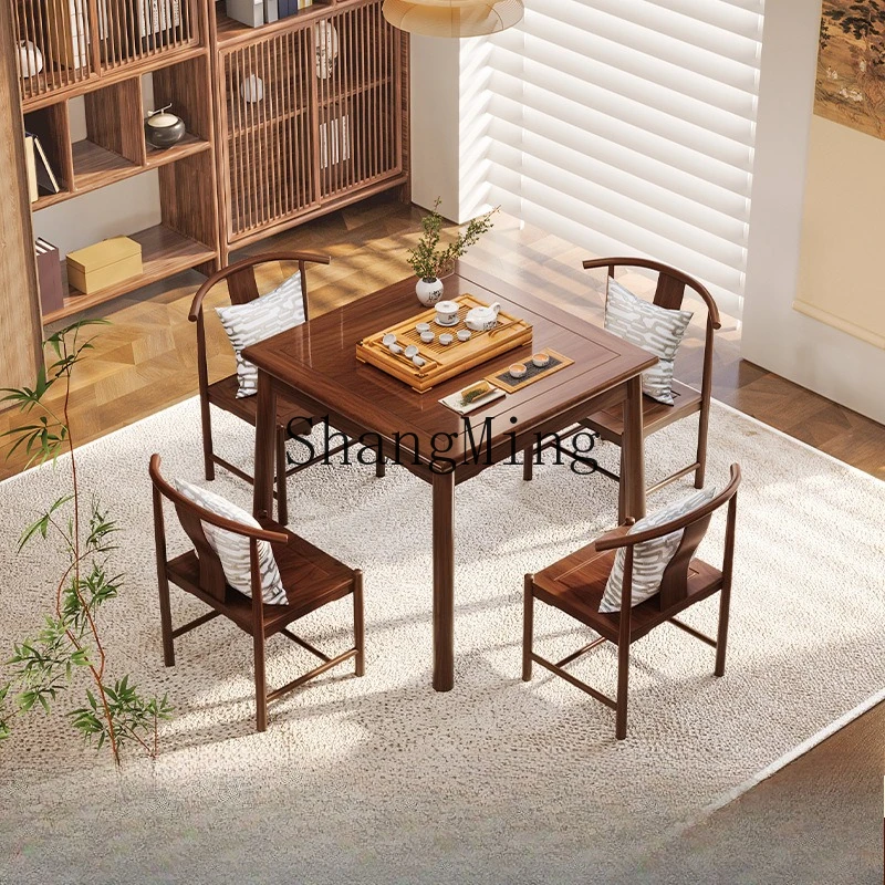 SM solid wood push-pull storage tea table multi-combination use simple modern light luxury square eight immortals table