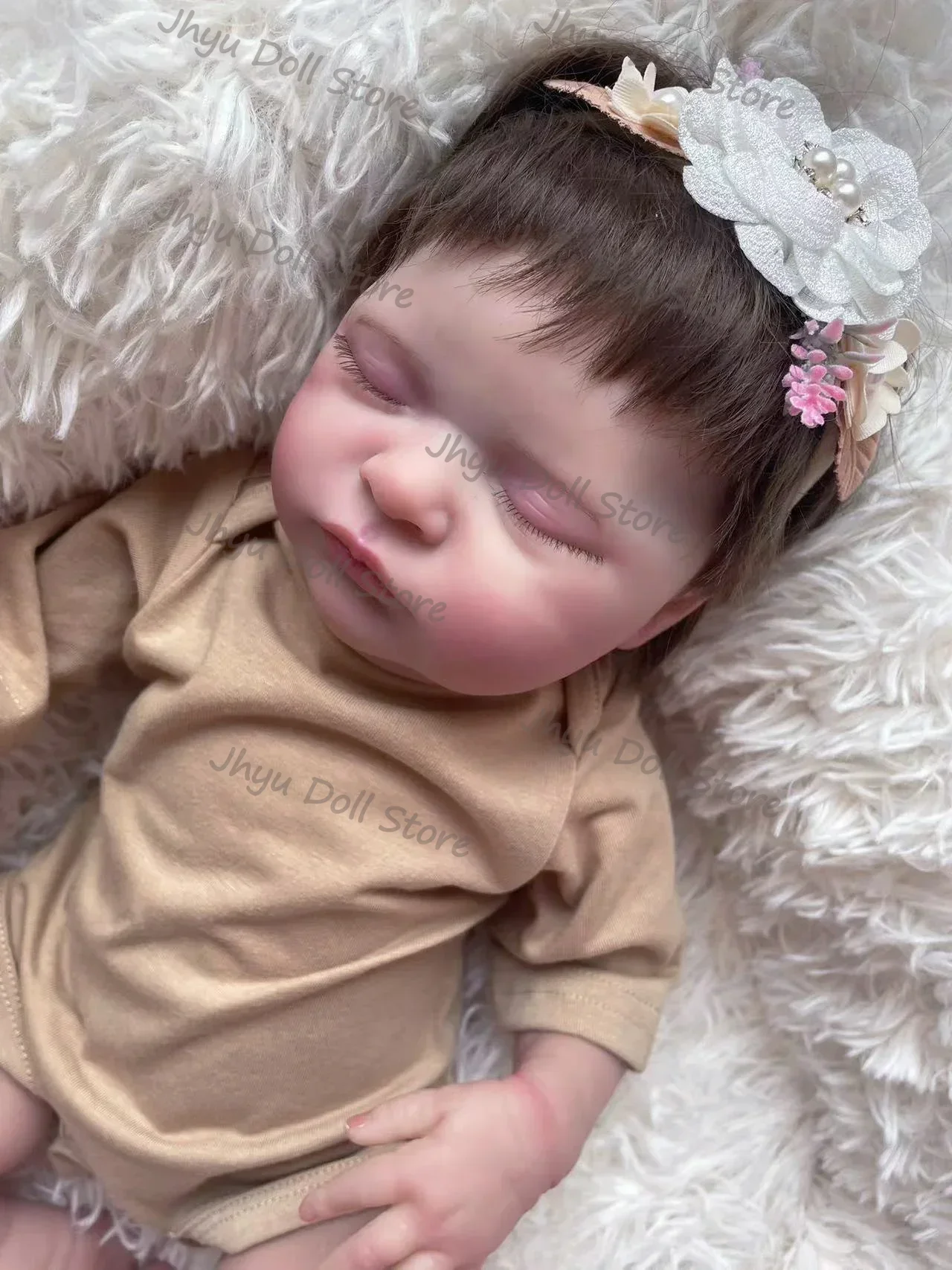 48CM Laura Reborn Baby Dolls 매우 실물 같은 소프트 터치 신생아 크기 3D 피부와 눈에 보이는 정맥 고품질 수제 인형
