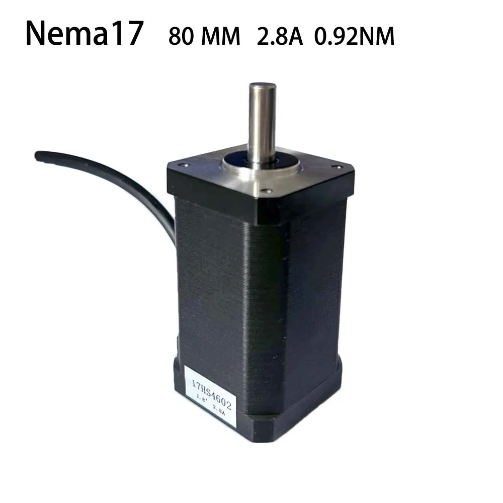 High torque nema17 stepper motor 80mm 2.8A 0.92N.M 8mm shaft nema 17 4 wire 1.8 degree hybrid CNC milling machine stepper motor