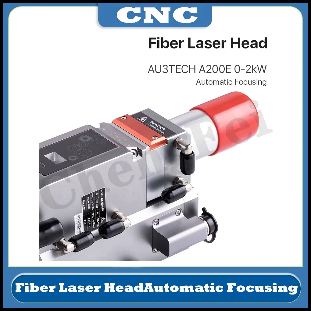 HOT！CNC AU3TECH Automistic Focusing Fiber Laser Head A200E 0-2kW with D30 Lens Group Design for Metal Cutting Fiber Machine